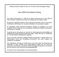 Nachruf auf Herrn OStR Ernst-Dietrich Güting